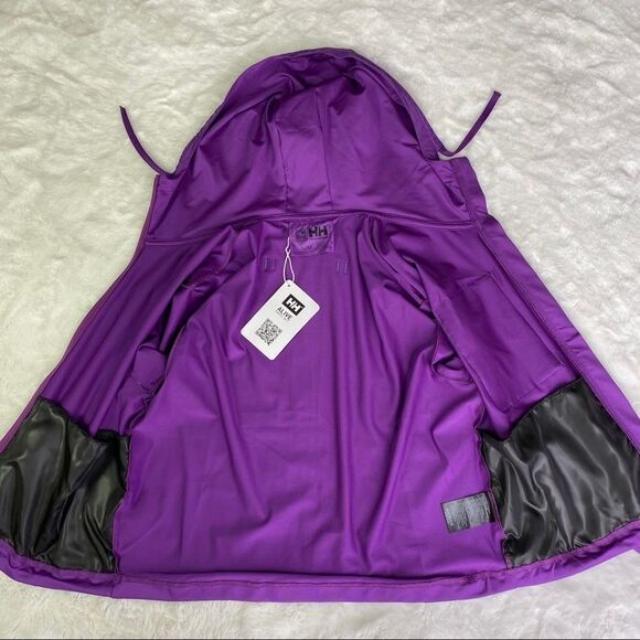 Helly Hansen Purple Cropped Fleece Full Zip Jacket Size Medium - Picture 8 of 8